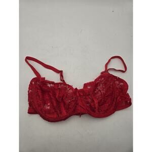 Vintage Trendsetters Red Lace Bra 36D Underwire Sexy #V